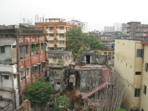 Blick aus meinem Hotelfenster in Kalkutta
